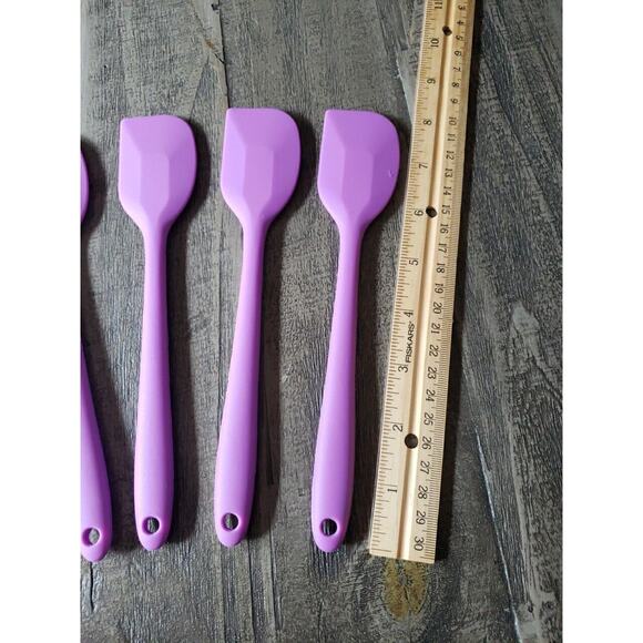 Silicone Spatula 4 pc Purple Kitchen Baking Cooking Food Scraping Spring Easter - Picture 3 of 5